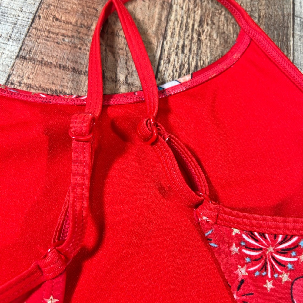 Cat & Jack Red Fourth of July Popsicle Fireworks One Piece Swimsuit Large 10/12 - Picture 5 of 6